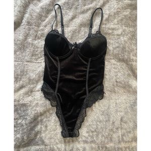 Velvet lace bodysuit